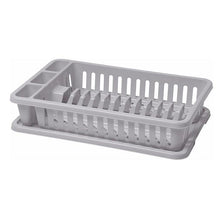 Load image into Gallery viewer, Curver Dish Drying Rack with Tray - Beige or Grey, 26.5 x 42 x 8.8cm
