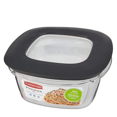 Rubbermaid Premier Easy Find Lids Food Storage Containers -5 Cups, Grey