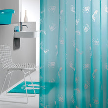 Load image into Gallery viewer, Sealskin Shower Curtain with Footstep Design, Turquoise - 180 x 200cm
