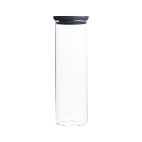 Brabantia Stackable Glass Jar - 1.9L, Dark Grey