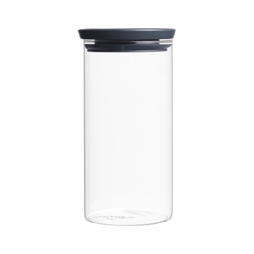 Brabantia Stackable Glass Jar - 1.1L, Dark Grey