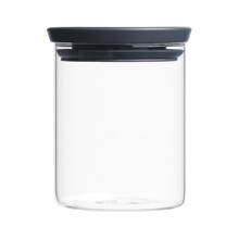 Load image into Gallery viewer, Brabantia Stackable Glass Jar - 0.6L, Dark Grey
