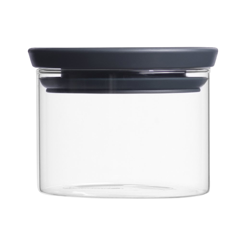 Brabantia Stackable Glass Jar - 0.3L, Dark Grey