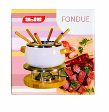 Load image into Gallery viewer, Ibili Enamelled Fondue Set with Wooden Handles – Serves 6 Persons
