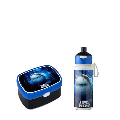 Rosti Mepal Set of Lunch Box & Pop-Up Water Bottle  - Animal Planet Shark