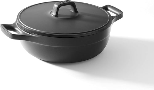 Tefal Mineral Aluminum Shallow Stewpot with Glass Lid, 24cm