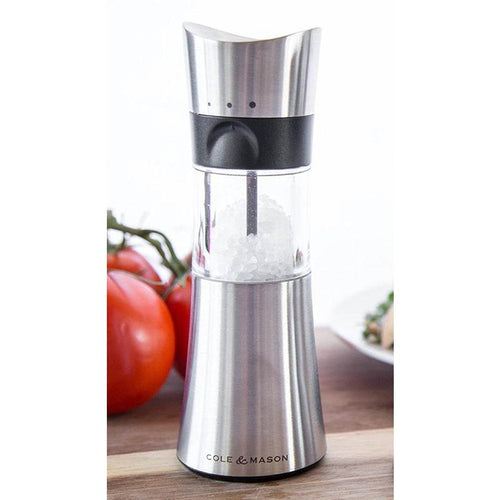 Cole & Mason Westburry Salt Mill - 18cm, Clear & Chrome