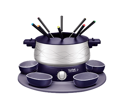 Tefal Fondue Ceramic with 5 French Plates & 8 Forks - 800W