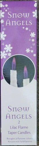 Faerie Flames Snow Angels Lilac Flame Taper Candles, Pack of 2