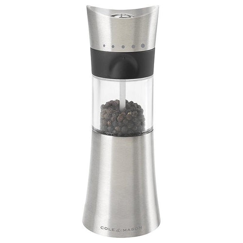 Cole & Mason Westburry Pepper Mill - 18cm, Clear & Chrome