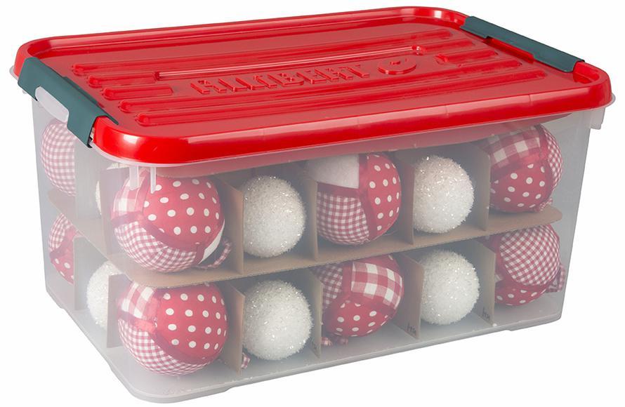 Allibert Christmas Box - 25L (No Locks)  with Cardboard Divider, 40 x 25 x 29cm