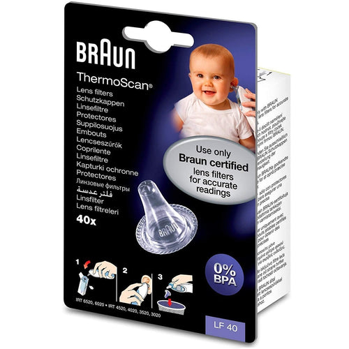 Braun Replacement Caps / Lens Filters for Thermometer, 40 pieces