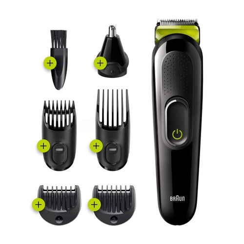Braun All-in-One Face & Hair Trimmer for Men, 6-in-1 Trimmer, 5 Attachments