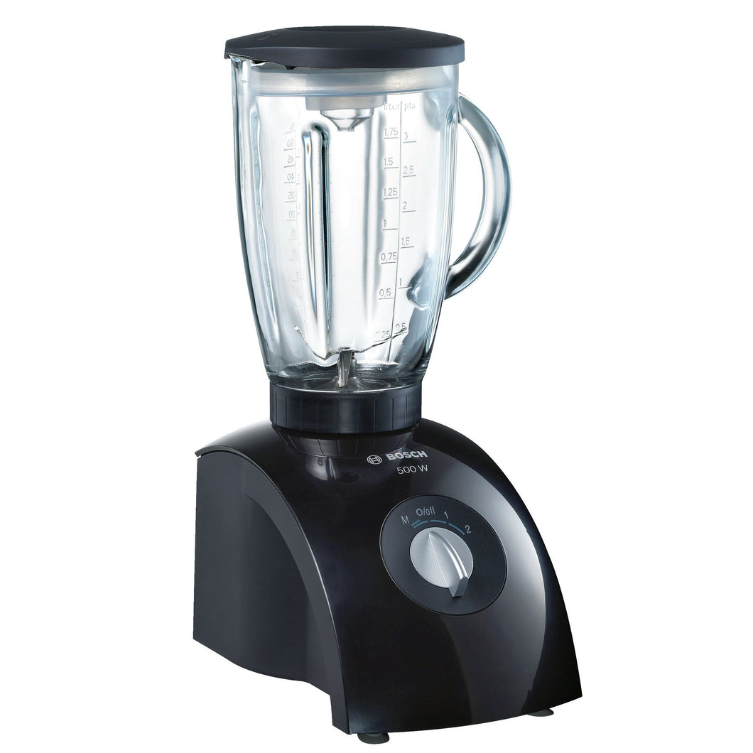 Bosch 2-Speed Blender with 1.75L Plastic Jar - 500W, Black & Grey