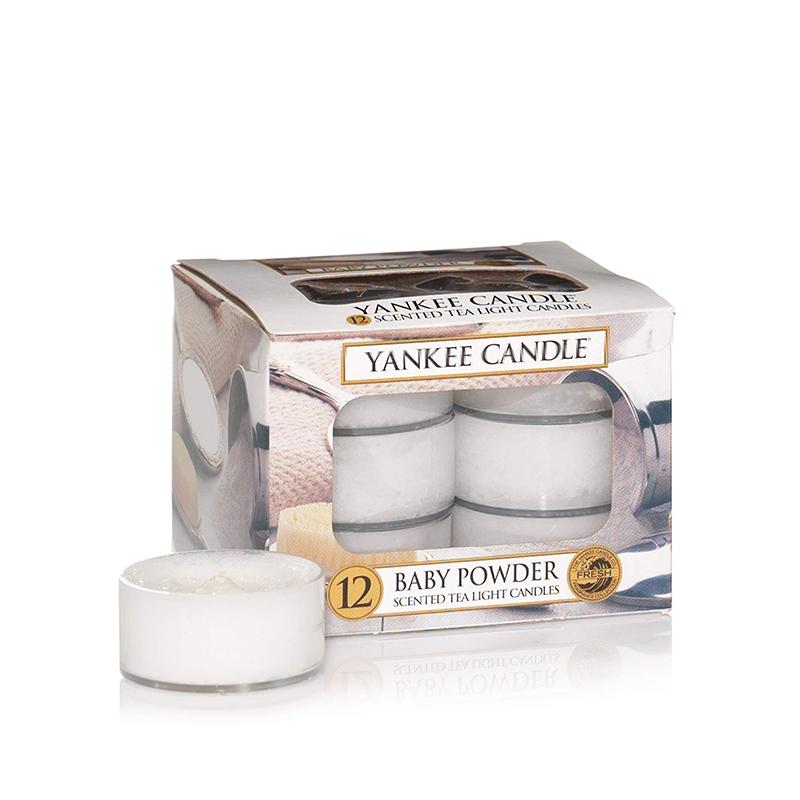 Yankee Candle Tea Light Scented Candles - Pack of 12 - Baby Powder