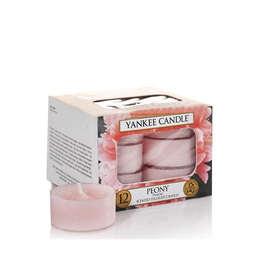 Yankee Candle Tea Light Scented Candles - Pack of 12 - Peony