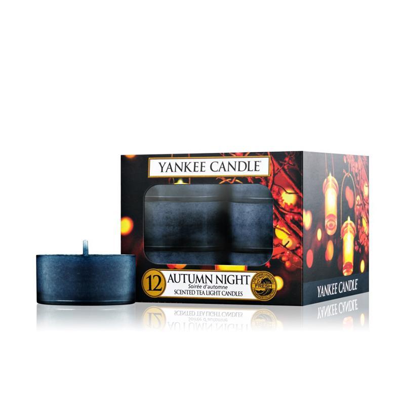 Yankee Candle Tea Light Scented Candles - Pack of 12 - Autumn Night
