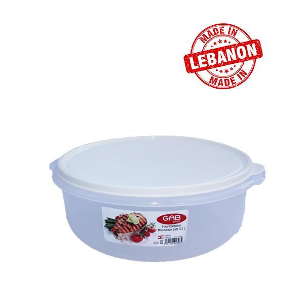 Gab Plastic Round Food Container Microwave Safe - 850ml