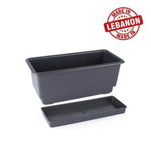 Load image into Gallery viewer, Gab Plastic Rectangular Flower Planters with Tray - 35cm
