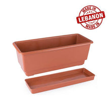 Load image into Gallery viewer, Gab Plastic Rectangular Flower Planters with Tray - 40cm
