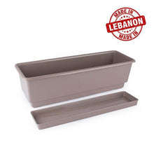 Load image into Gallery viewer, Gab Plastic Rectangular Flower Planters with Tray - 50cm
