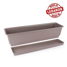 Load image into Gallery viewer, Gab Plastic Rectangular Flower Planters with Tray - 60cm
