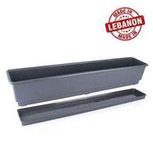 Load image into Gallery viewer, Gab Plastic Rectangular Flower Planters with Tray - 80cm

