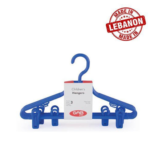 Gab Plastic Set of 3 Children Hangers with Clip