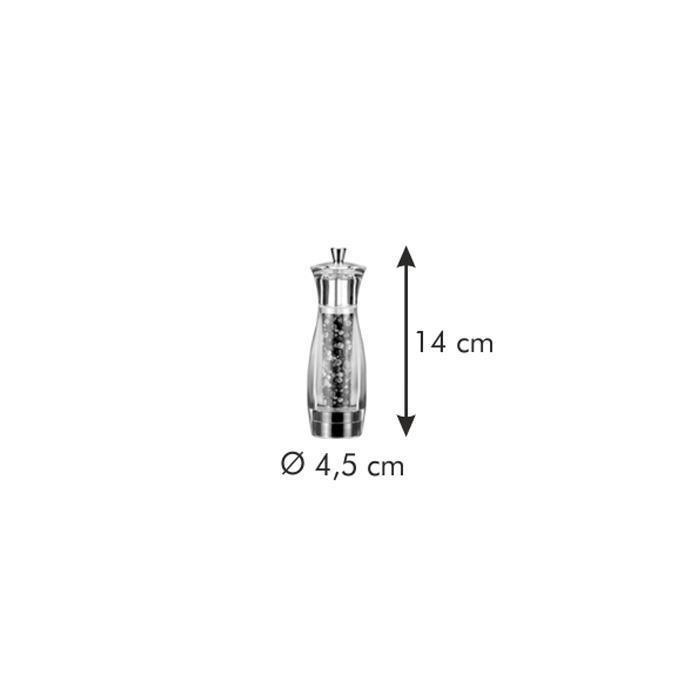 Tescoma Virgo Plexi Pepper Mill - 14cm or 16cm