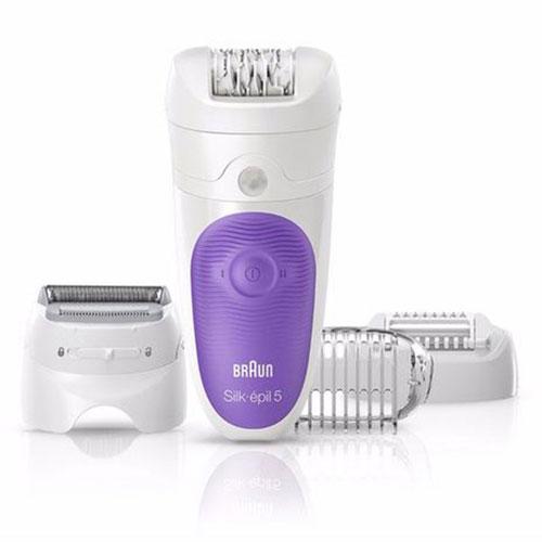 Braun Silk-√âpil 5 Wet & Dry Cordless Epilator with 5 Extras including a Shaver Head and a Trimmer Cap