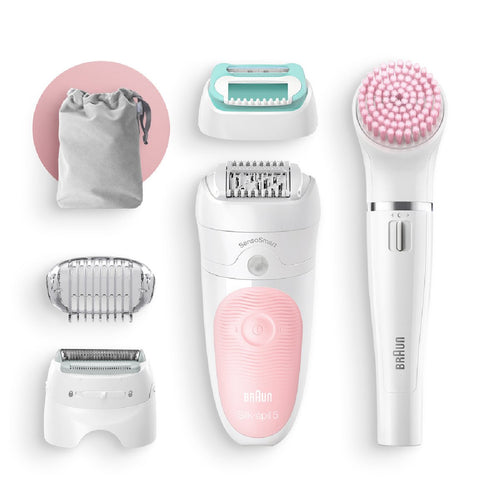 Braun Silk-√âpil Beauty Set 5 Wet & Dry Epilator with 3 Extras including Braun FaceSpa