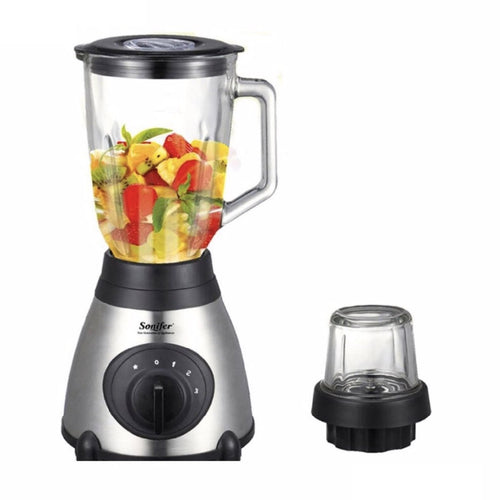 Sonifer 2-in-1 Blender & Dry Grinder with 1.5L & 0.3L Glass Jugs 400W