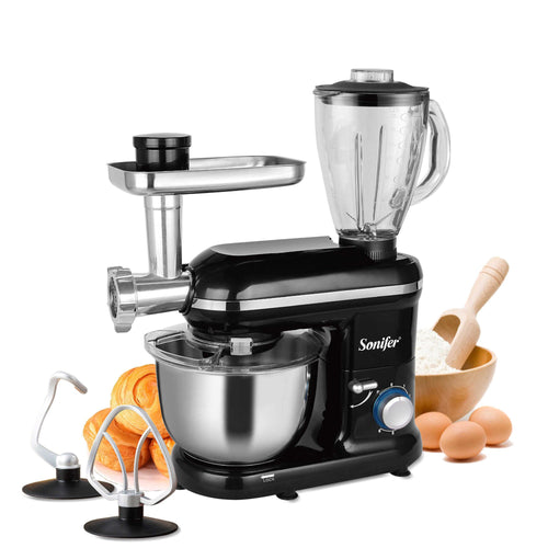 Sonifer 3-in-1 Stand Mixer with 5.5L Mixing bowl - Cake & Bread Mixer, Meat Grinder & Blender/Juicer  800W-1050W