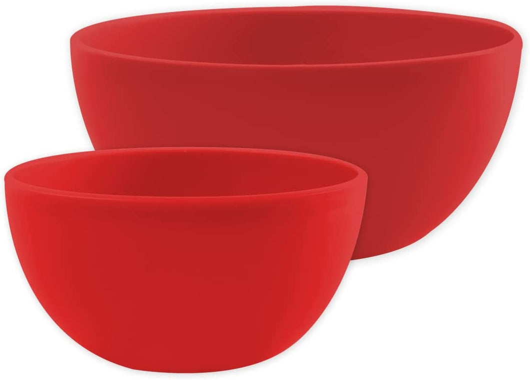 Gab Plastic Set of 2 Bowls, 19cm & 26cm - Red