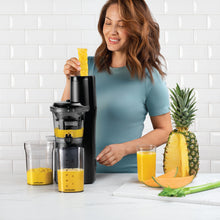 Load image into Gallery viewer, Nutribullet Slow Juicer, Slow Masticating Juicer Machine, Easy to Clean, Quiet Motor &amp; Reverse Function, BPA-Free, Cold Press Juicer with Brush, Charcoal Black - 150 Watts
