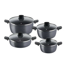 Load image into Gallery viewer, Tefal G6 Hard Stone - Set of 4 Pots with Lids: 20cm, 22cm &amp; 28cm + Shallow Pot: 26cm
