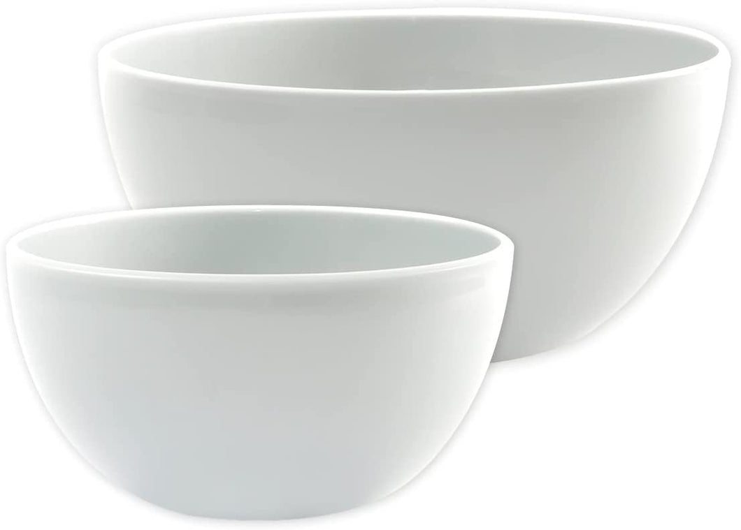 Gab Plastic Set of 2 Bowls, 19cm & 26cm - White